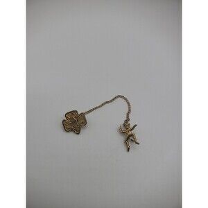 Antique Vintage .925 Sterling Silver GS Girl Scout Double Brooch Pin Jewelry